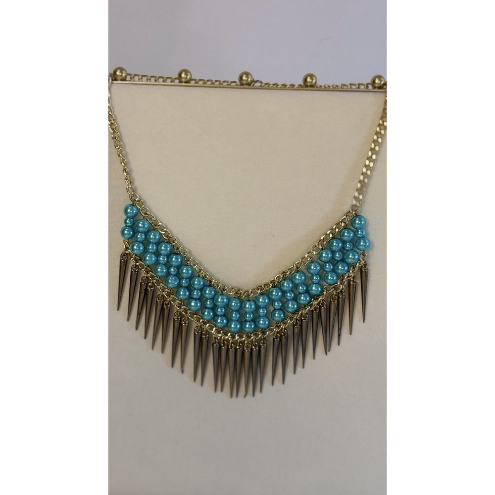 Vintage Gold Tone With Faux Pearl Cleopatra Style Necklace